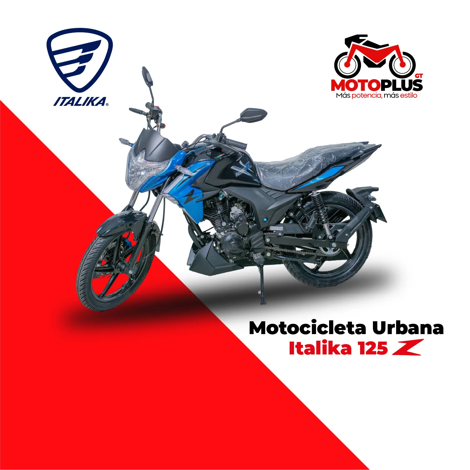 Motocicleta Italika 125Z Azul Negro