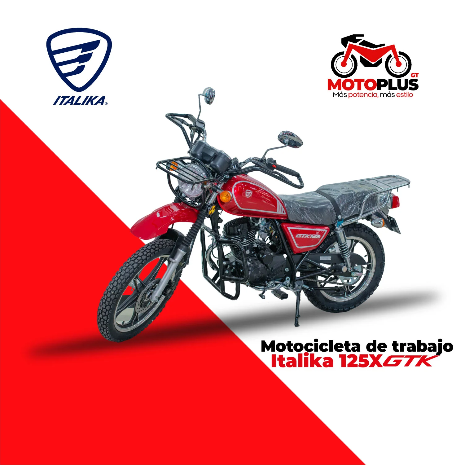 Motocicleta de Trabajo Italika GTK 125X Roja
