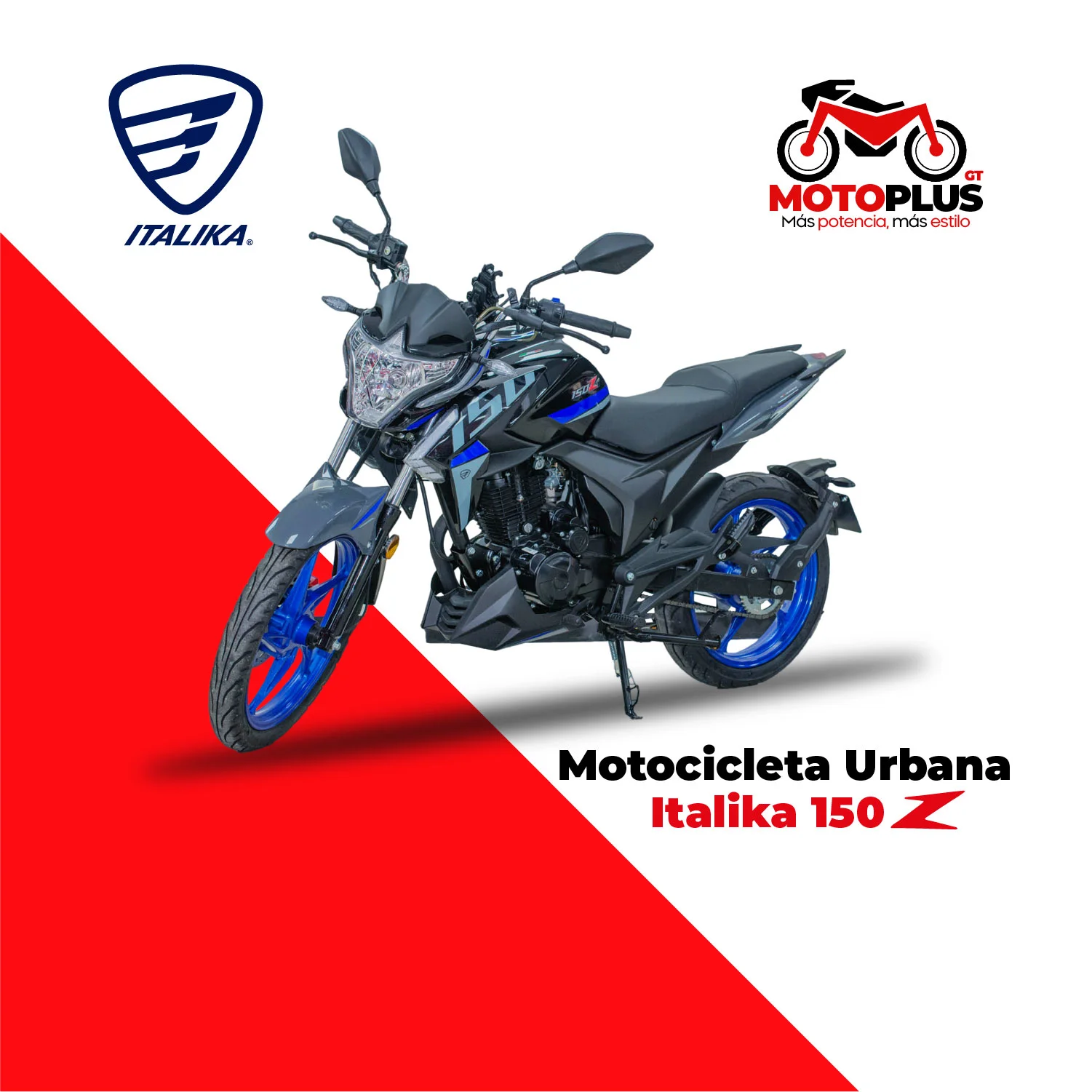 Motocicleta Italika 150Z Negra Azul