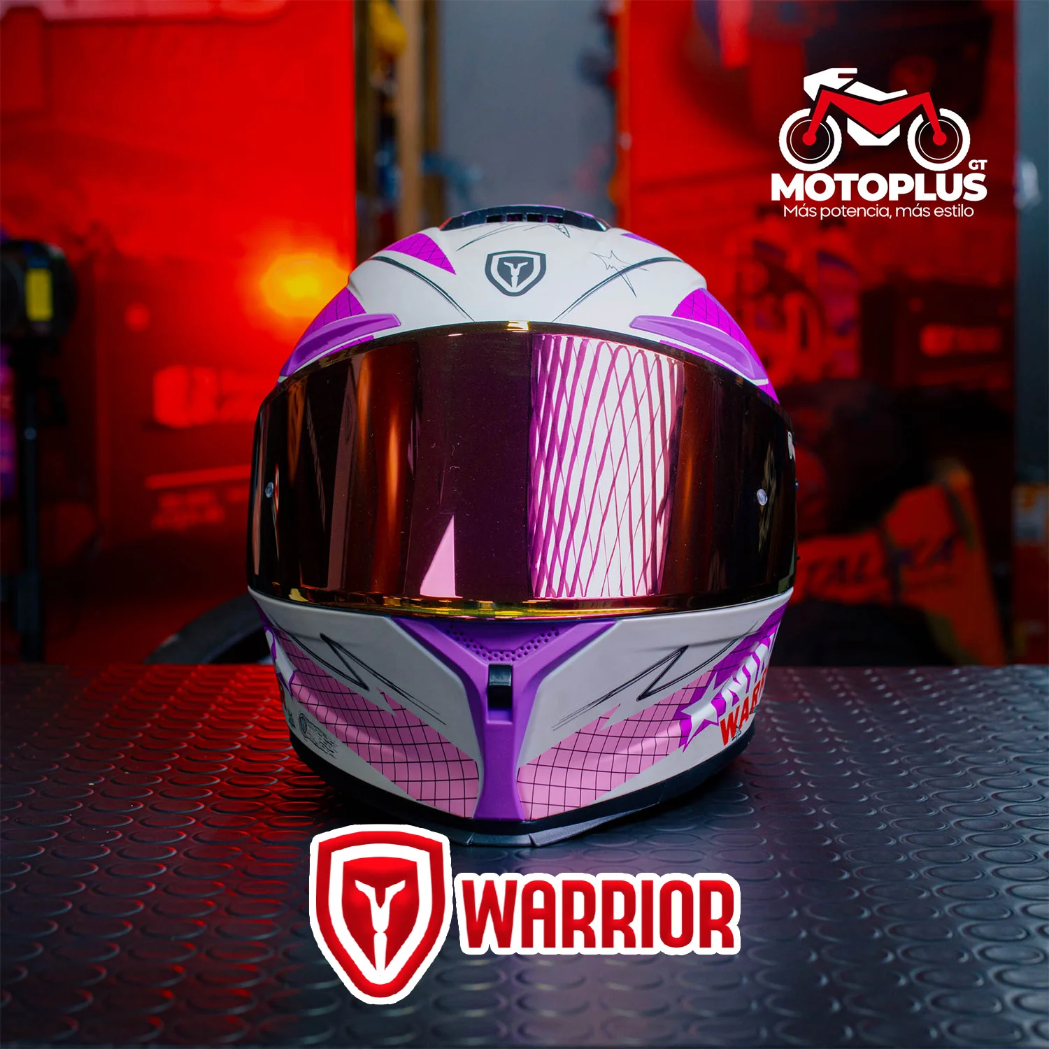 Casco Warrior Rosa blanco