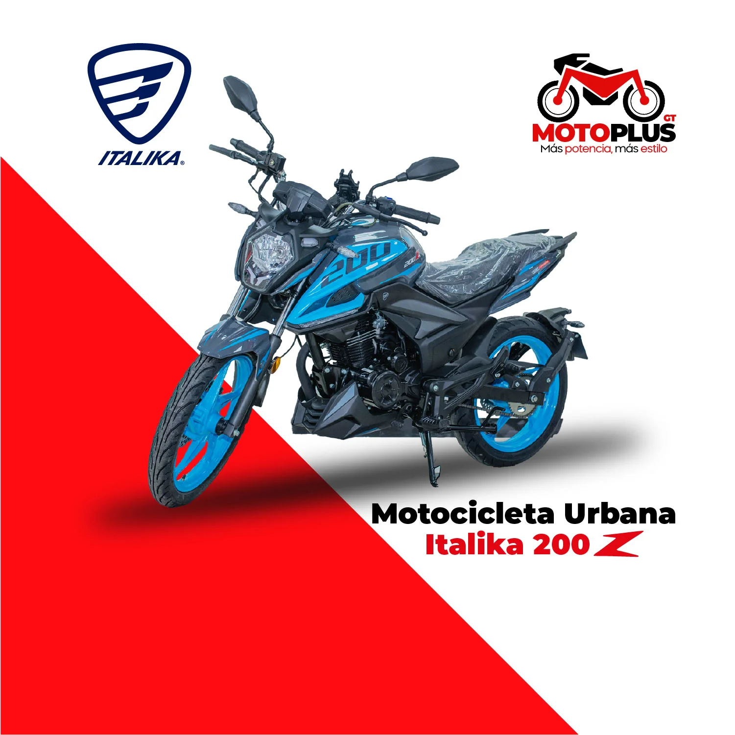 Motocicleta Italika 200Z Azul