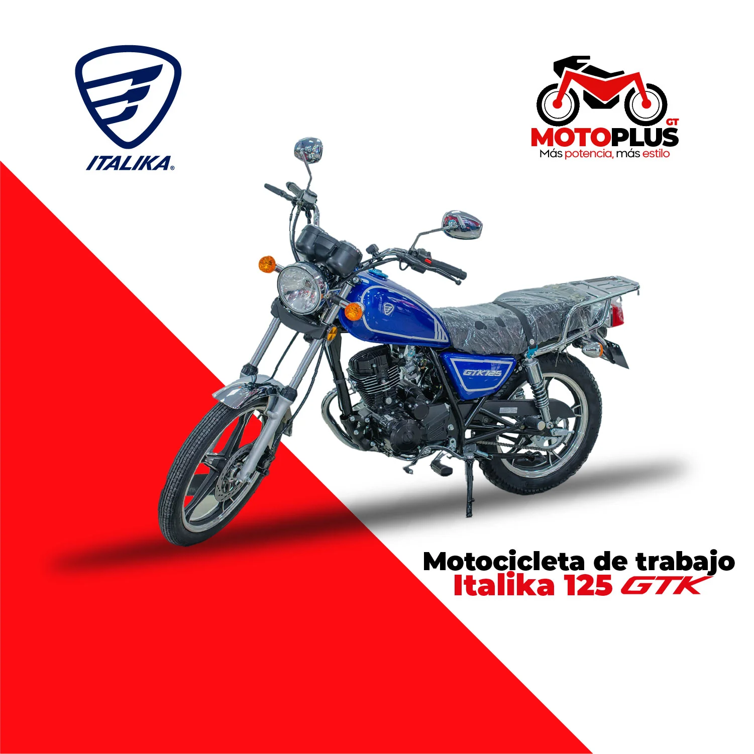Motocicleta de Trabajo Italika GTK 125 Azul