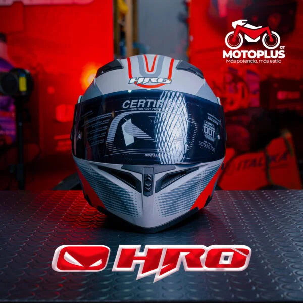 Casco HRO Blanco con Rojo